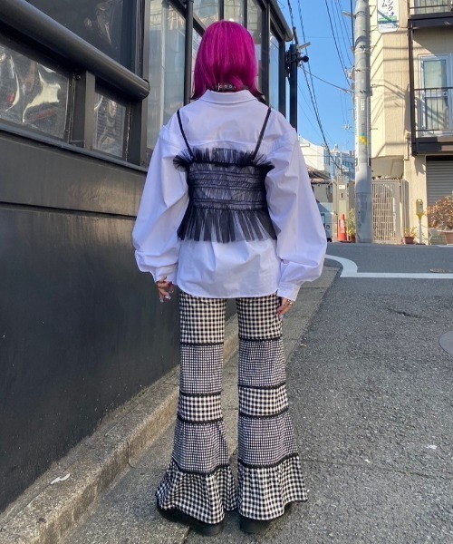 Candy Stripper（キャンディストリッパー）の「GIRL HOOD TULLE キャミソール（キャミソール・レディース・ブラック/ブルー系その他/グレー/オフホワイト・2）」の14枚目の写真