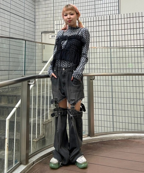 Candy Stripper（キャンディストリッパー）の「GIRL HOOD TULLE キャミソール（キャミソール・レディース・ブラック/ブルー系その他/グレー/オフホワイト・2）」の16枚目の写真