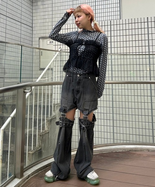 Candy Stripper（キャンディストリッパー）の「GIRL HOOD TULLE キャミソール（キャミソール・レディース・ブラック/ブルー系その他/グレー/オフホワイト・2）」の17枚目の写真