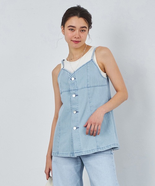 Lee(リー)の「Lee/リー【EC・直営店別注】DENIMビスチェ キャミソール(キャミソール・レディース・ブルー/インディゴブルー/ライトインディゴブルー・FREE)」の3枚目の写真