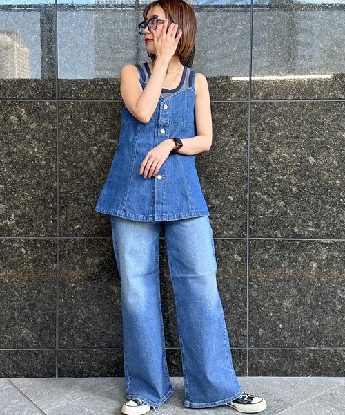 Lee(リー)の「Lee/リー【EC・直営店別注】DENIMビスチェ キャミソール(キャミソール・レディース・ブルー/インディゴブルー/ライトインディゴブルー・FREE)」の14枚目の写真