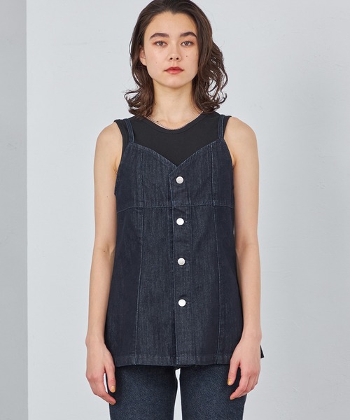 Lee(リー)の「Lee/リー【EC・直営店別注】DENIMビスチェ キャミソール(キャミソール・レディース・ブルー/インディゴブルー/ライトインディゴブルー・FREE)」の9枚目の写真