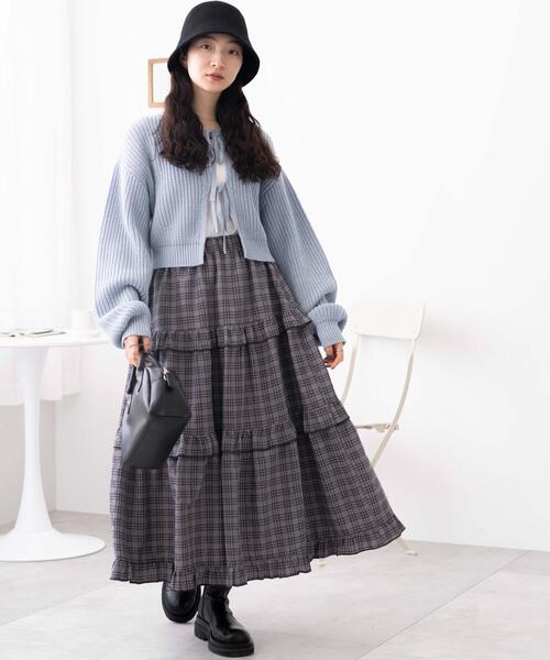 WEGO（ウィゴー）の「WEGO/フリルティアードボリュームスカート（スカート・レディース・グレー系その他2/オレンジ系その他3・FREE）」の3枚目の写真