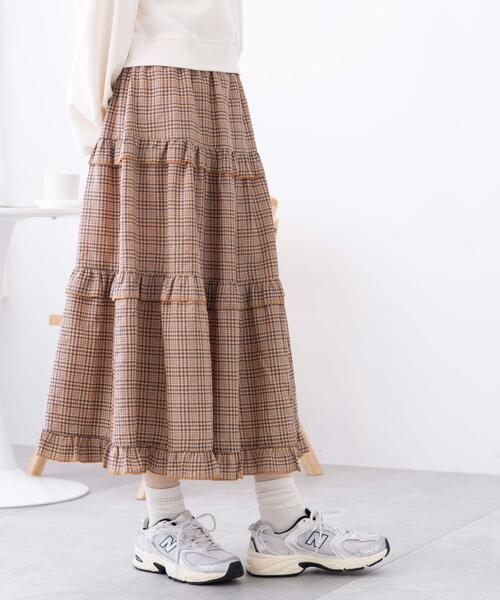 WEGO（ウィゴー）の「WEGO/フリルティアードボリュームスカート（スカート・レディース・グレー系その他2/オレンジ系その他3・FREE）」の12枚目の写真