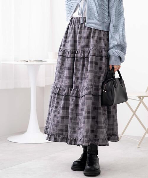 WEGO（ウィゴー）の「WEGO/フリルティアードボリュームスカート（スカート・レディース・グレー系その他2/オレンジ系その他3・FREE）」の7枚目の写真