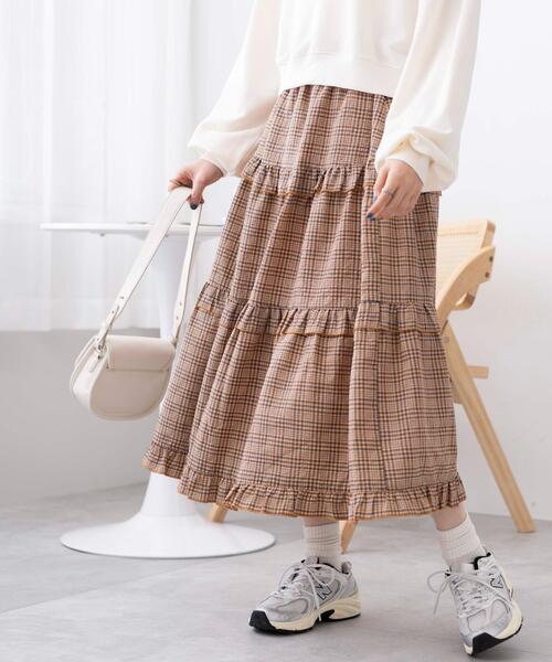 WEGO（ウィゴー）の「WEGO/フリルティアードボリュームスカート（スカート・レディース・グレー系その他2/オレンジ系その他3・FREE）」の11枚目の写真