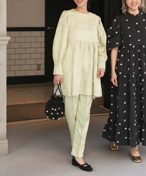 forksy.】【オケージョン対応】サテンジャガードボリュームスリーブ