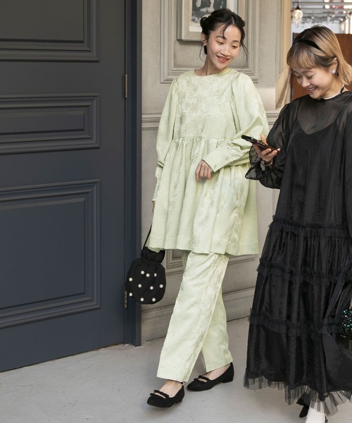 セール】【forksy.】【オケージョン対応】サテンジャガードボリューム