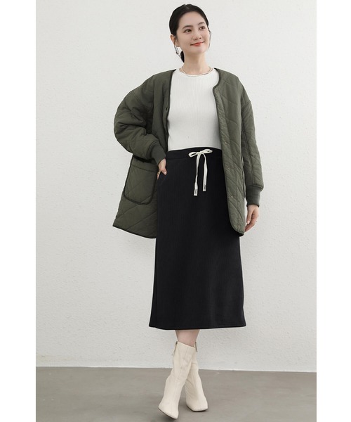 秋冬シーズンにお出かけやデート、パーティーにぴったり！ゆったりロングスカート♪ DRESS+ コート ガウンコート ロングコート レディース 秋 冬
