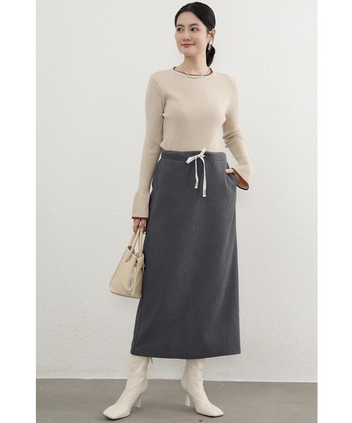 セール】ロングスカート 裏起毛 温かい 冬 防寒 タイトスカート タイト