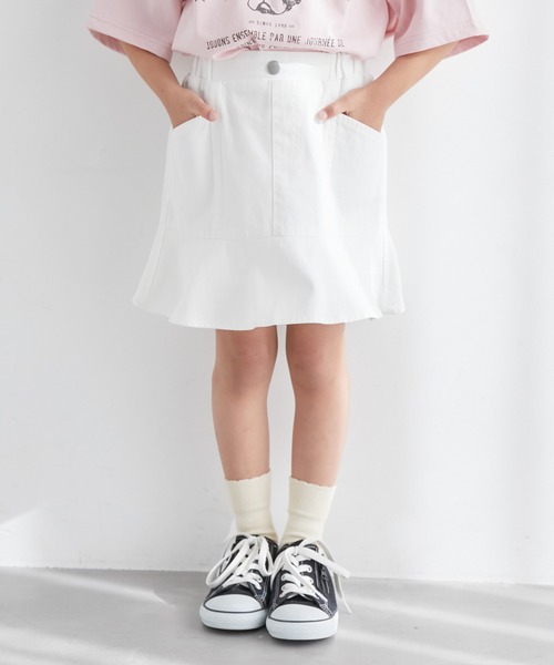 ROPE' PICNIC（ロペピクニック）の「【KIDS】ホワイトデニム切り替えフレアスカート/リンクコーデ（デニムスカート・キッズ・ホワイト・110/120/130/140/150）」の14枚目の写真