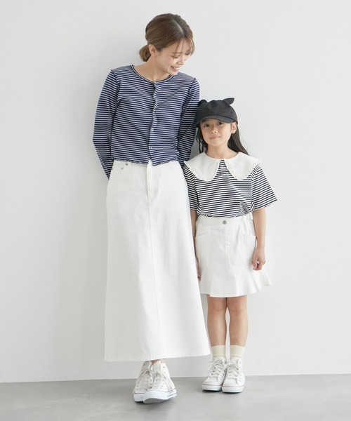 ROPE' PICNIC（ロペピクニック）の「【KIDS】ホワイトデニム切り替えフレアスカート/リンクコーデ（デニムスカート・キッズ・ホワイト・110/120/130/140/150）」の17枚目の写真