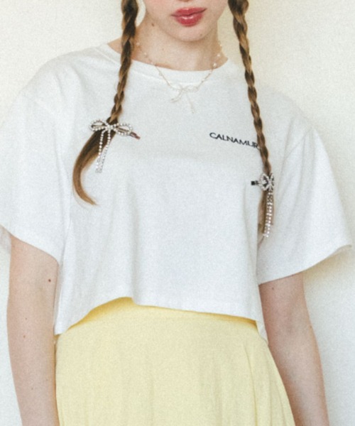 CALNAMUR（カルナムール）の「CALNAMURシンプルロゴTシャツ（Tシャツ/カットソー・レディース・ホワイト/ブラック/その他・FREE）」の2枚目の写真