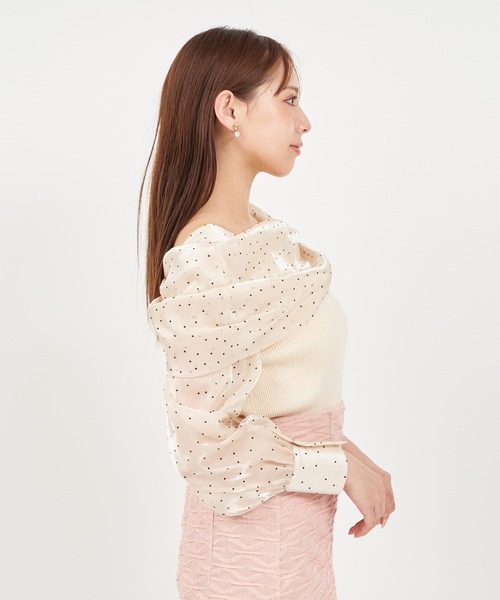 ROYAL PARTY（ロイヤルパーティー）の「デザインブラウスニットトップス（ニット/セーター・レディース・ベージュ系その他/ホワイト系その他/ブラック・FREE）」の18枚目の写真