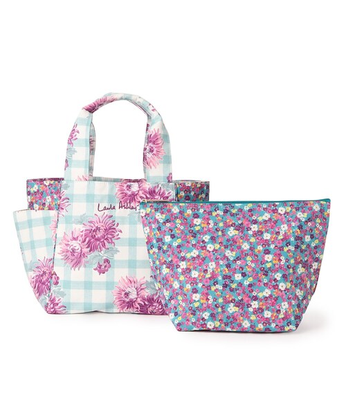 LAURA ASHLEY（ローラアシュレイ）の「【UK本国一推し柄】バーンズフィールド柄 ランチトートバッグ（トートバッグ・レディース・ピンク系5/グリーン系その他2・00）」の7枚目の写真