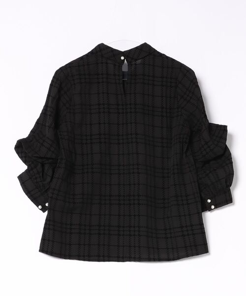 Settimissimo（セッティミッシモ）の「フロッキーチェック ボウタイ付き ブラウス 長袖（シャツ/ブラウス・レディース・ブラック/オフホワイト・M）」の3枚目の写真