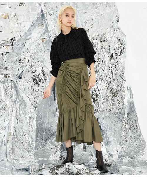 Settimissimo（セッティミッシモ）の「フロッキーチェック ボウタイ付き ブラウス 長袖（シャツ/ブラウス・レディース・ブラック/オフホワイト・M）」の9枚目の写真