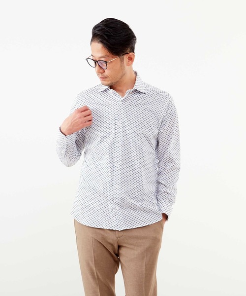 【セール】HITOYOSHI Wネーム プレミアムプリントジャージワイドカラーシャツ（シャツ/ブラウス）｜MEN'S MELROSE（メンズメルローズ）