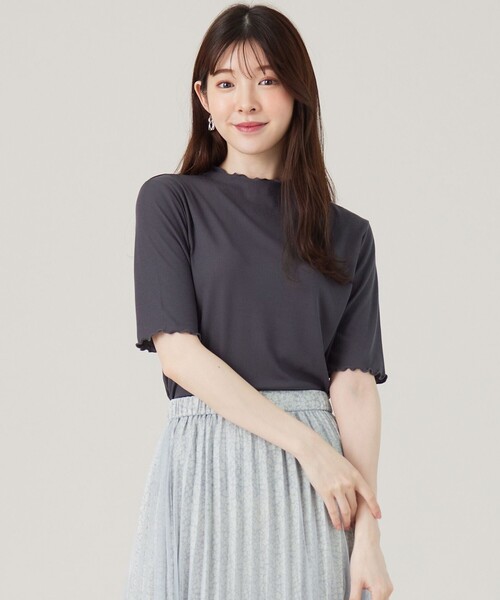ANY SIS(エニィスィス)の「シアー インナー(Tシャツ/カットソー・レディース・アイボリー系/スカイブルー系/ライトイエロー系/グレー系/ダークグリーン系/ワイン系・4)」の3枚目の写真