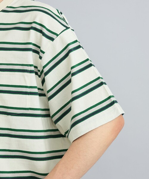 coen(コーエン)の「USAコットンマルチボーダーTシャツ(Tシャツ/カットソー・メンズ・オフホワイト/ダークグレー/ネイビー・S/M/L/XL)」の19枚目の写真