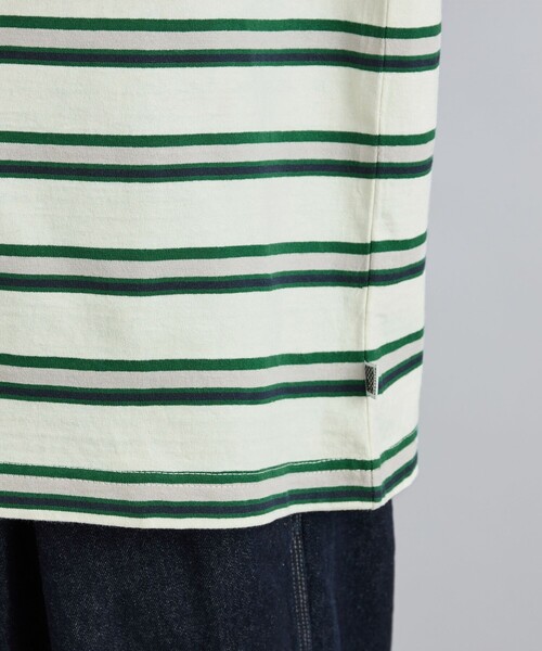 coen(コーエン)の「USAコットンマルチボーダーTシャツ(Tシャツ/カットソー・メンズ・オフホワイト/ダークグレー/ネイビー・S/M/L/XL)」の18枚目の写真
