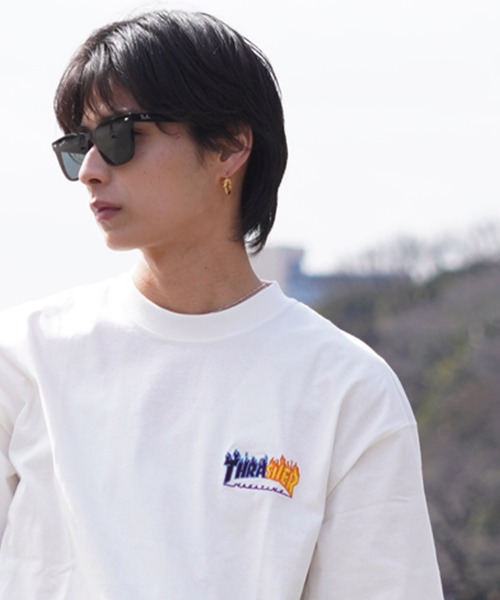 THRASHER（スラッシャー）の「【ムラサキスポーツ限定】THRASHER/スラッシャー 半袖Tee ボックスシルエット 刺繍ロゴ THM-24SPSST07（Tシャツ/カットソー・メンズ・ホワイト/ブラック・M/L/XL）」の8枚目の写真