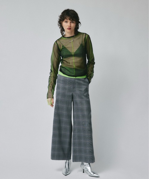 led.tokyo（レッドトウキョウ）の「【led.tokyo】PIPING CHECK PANTS（スラックス・レディース・グレー/ベージュ・1/2）」の10枚目の写真