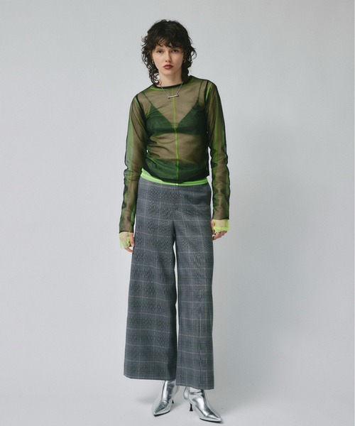 led.tokyo（レッドトウキョウ）の「【led.tokyo】PIPING CHECK PANTS（スラックス・レディース・グレー/ベージュ・1/2）」の11枚目の写真