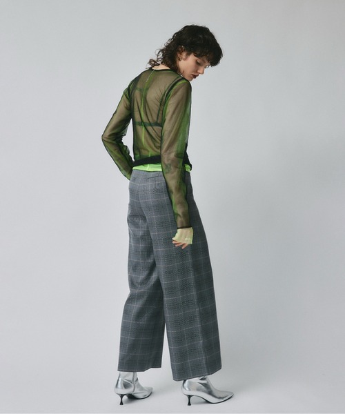 led.tokyo（レッドトウキョウ）の「【led.tokyo】PIPING CHECK PANTS（スラックス・レディース・グレー/ベージュ・1/2）」の13枚目の写真