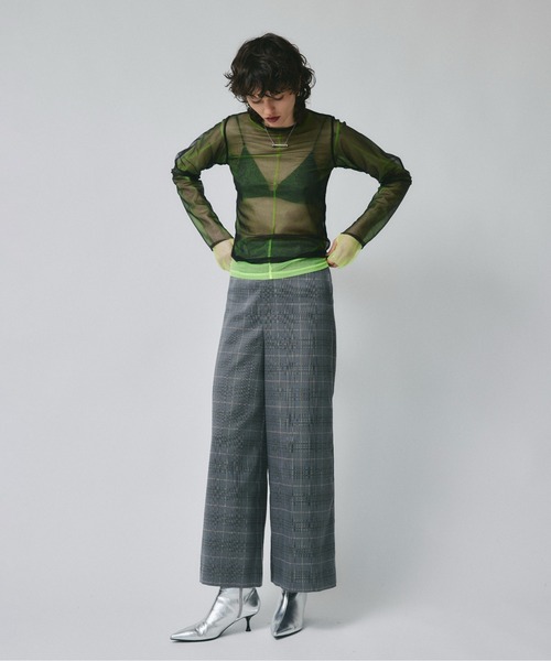 led.tokyo（レッドトウキョウ）の「【led.tokyo】PIPING CHECK PANTS（スラックス・レディース・グレー/ベージュ・1/2）」の12枚目の写真