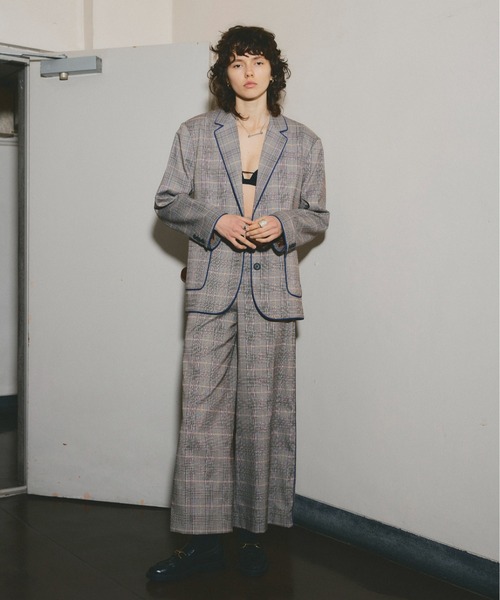 led.tokyo（レッドトウキョウ）の「【led.tokyo】PIPING CHECK PANTS（スラックス・レディース・グレー/ベージュ・1/2）」の8枚目の写真