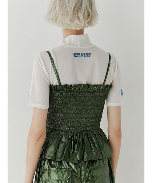 jouetie（ジュエティ）の「メタリックシャーリングビスチェ【セットアップ対応】（キャミソール・レディース・カーキ/シルバー/ゴールド・MEDIUM）」の6枚目の写真