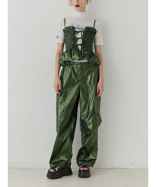 jouetie（ジュエティ）の「メタリックシャーリングビスチェ【セットアップ対応】（キャミソール・レディース・カーキ/シルバー/ゴールド・MEDIUM）」の8枚目の写真