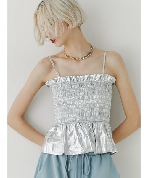 jouetie（ジュエティ）の「メタリックシャーリングビスチェ【セットアップ対応】（キャミソール・レディース・カーキ/シルバー/ゴールド・MEDIUM）」の10枚目の写真