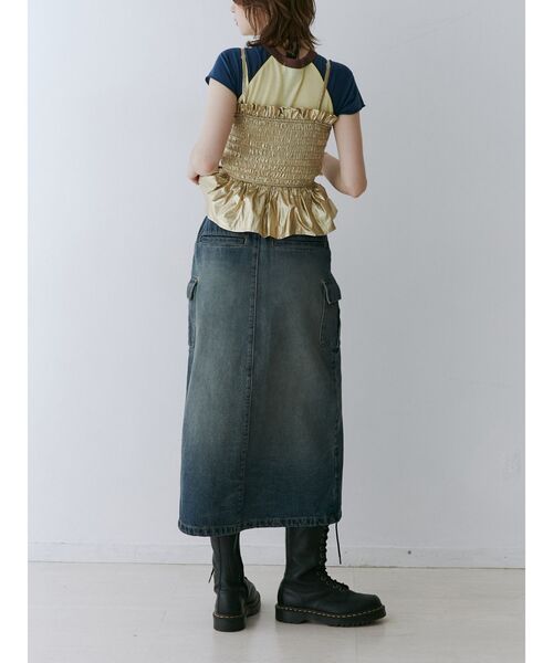 jouetie（ジュエティ）の「メタリックシャーリングビスチェ【セットアップ対応】（キャミソール・レディース・カーキ/シルバー/ゴールド・MEDIUM）」の14枚目の写真