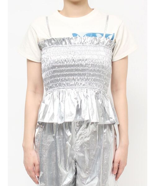 jouetie（ジュエティ）の「メタリックシャーリングビスチェ【セットアップ対応】（キャミソール・レディース・カーキ/シルバー/ゴールド・MEDIUM）」の15枚目の写真