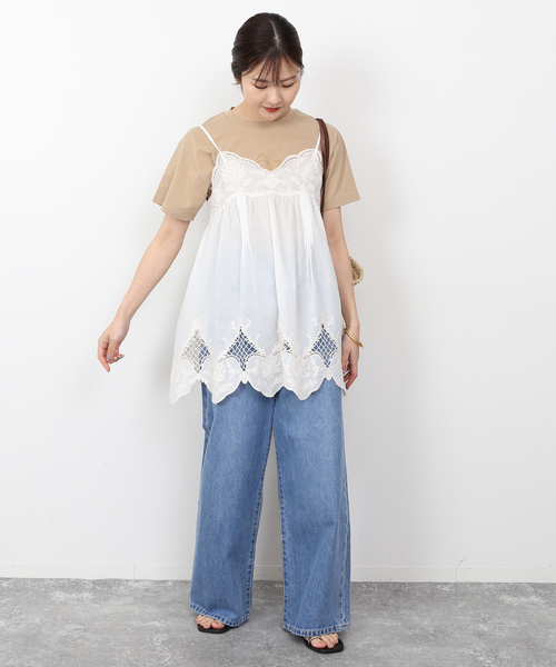 slobe iena カット刺繍キャミブラウス slobeiena スローブイエナ カット刺しゅうキャミブラウス - メルカリ