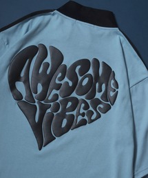 ANPAS（アンパス）の「Cool Touch 2Line Heart Logo Foam Print Half Zip/２ライン ハートロゴ 発砲プリント ハーフジップ ハーフジッププルオーバー 接触冷感（Tシャツ/カットソー・メンズ）」