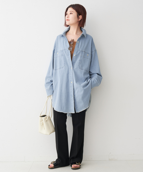 ⭐美品⭐Spick and Span ブリーチデニムルーズシャツ Spick & Span（スピックアンドスパン）の「ブリーチデニムルーズシャツ