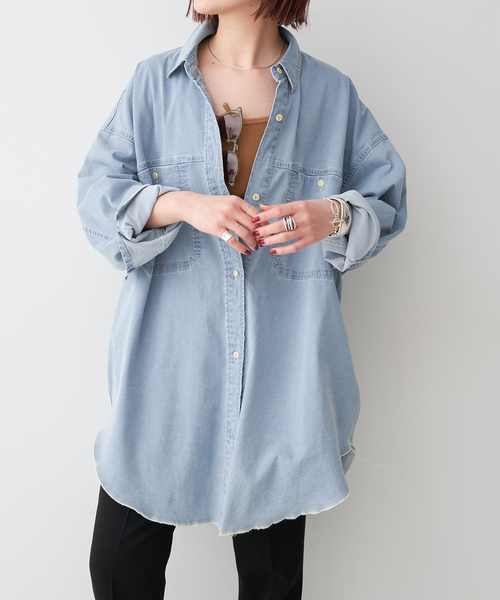 Spick & Span（スピックアンドスパン）の「ブリーチデニムルーズシャツ