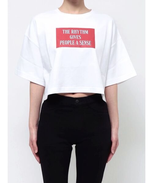 MURUA（ムルーア）の「ボックスプリントTシャツ（Tシャツ/カットソー・レディース・ホワイト/ピンク/ダークグレー・FREE）」の10枚目の写真