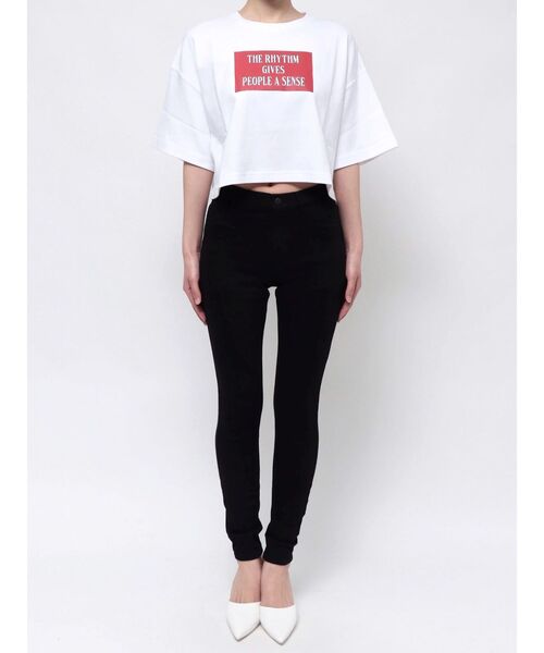 MURUA（ムルーア）の「ボックスプリントTシャツ（Tシャツ/カットソー・レディース・ホワイト/ピンク/ダークグレー・FREE）」の17枚目の写真