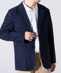 GLOSTER | 【GLOSTER/グロスター】プリントサッカー テーラードジャケット イージーケア 2B(テーラードジャケット)