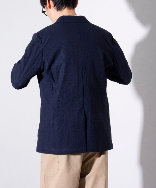 GLOSTER（グロスター）の「【GLOSTER/グロスター】プリントサッカー テーラードジャケット イージーケア 2B（テーラードジャケット・メンズ・チャコールグレー/ダークネイビー・L/M）」の6枚目の写真