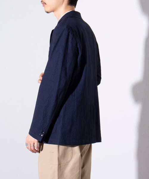 GLOSTER（グロスター）の「【GLOSTER/グロスター】プリントサッカー テーラードジャケット イージーケア 2B（テーラードジャケット・メンズ・チャコールグレー/ダークネイビー・L/M）」の7枚目の写真