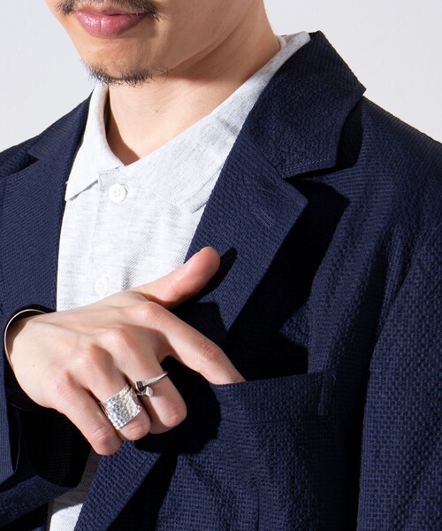 GLOSTER（グロスター）の「【GLOSTER/グロスター】プリントサッカー テーラードジャケット イージーケア 2B（テーラードジャケット・メンズ・チャコールグレー/ダークネイビー・L/M）」の10枚目の写真