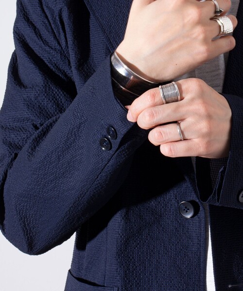 GLOSTER（グロスター）の「【GLOSTER/グロスター】プリントサッカー テーラードジャケット イージーケア 2B（テーラードジャケット・メンズ・チャコールグレー/ダークネイビー・L/M）」の12枚目の写真