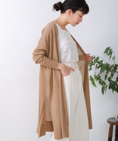 Bou Jeloud（ブージュルード）の「サラサラUV接触冷感ロングカーディガン（カーディガン/ボレロ・レディース・ライトベージュ/ライトブルー/ブラック・FREE）」の2枚目の写真