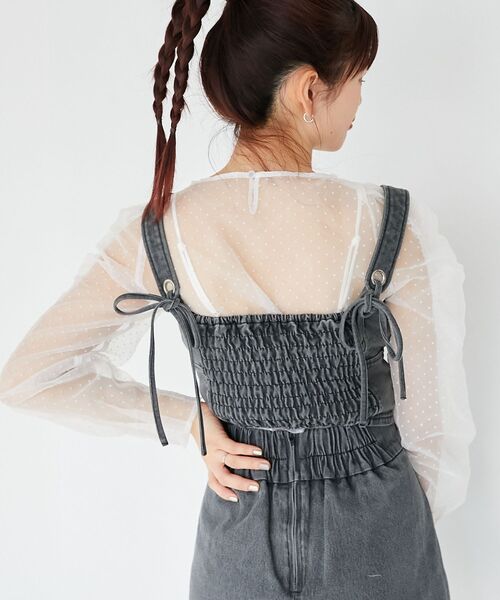 MAJESTIC LEGON(マジェスティックレゴン)の「シアーパワショルトップス(Tシャツ/カットソー・レディース・ブラック/アイボリー/ホワイト系その他2・MEDIUM)」の17枚目の写真