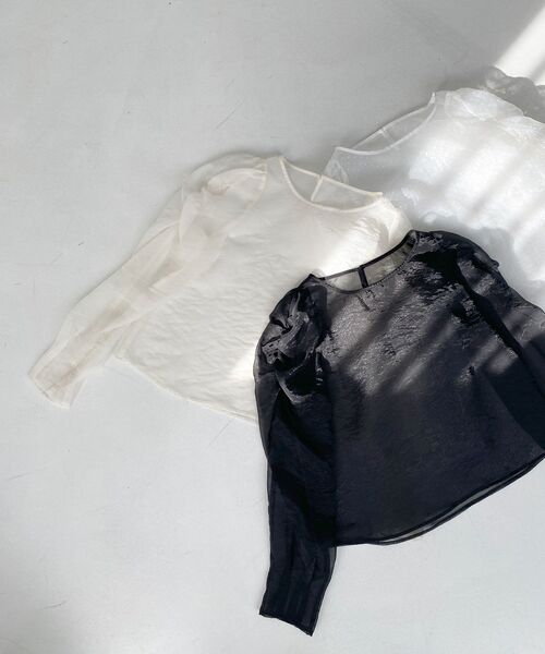 MAJESTIC LEGON(マジェスティックレゴン)の「シアーパワショルトップス(Tシャツ/カットソー・レディース・ブラック/アイボリー/ホワイト系その他2・MEDIUM)」の18枚目の写真